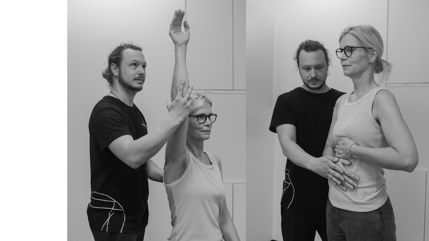 Onkologische Patientin bei der Atemtherapie