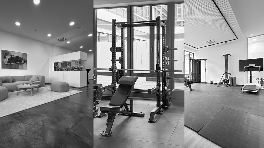 Collage von Geräten in unserem Trainingsraum